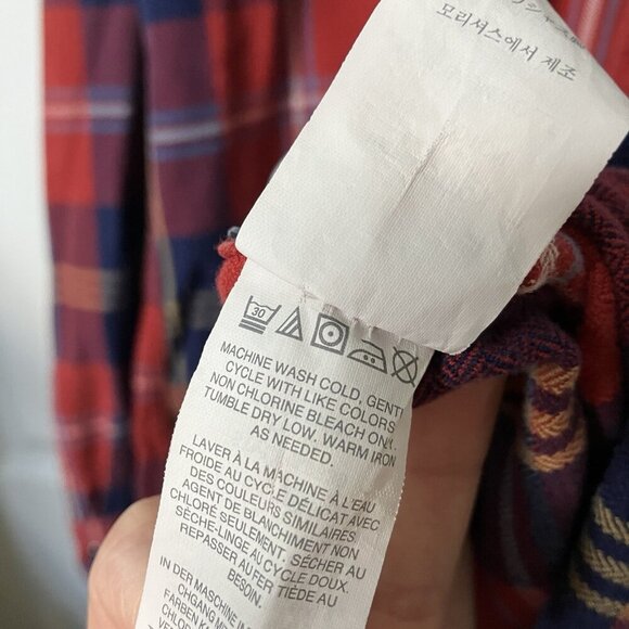 J. Crew Button Up Shirt Mens XXLT Red Plaid Lumberjack Preppy Cotton Sportsmen - Picture 4 of 7